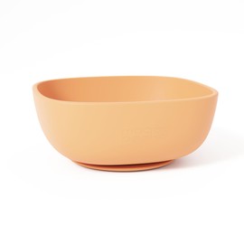 Muqee Peeko Suction Bowls for Baby Food in Calm Baby Apricot Color Toddler Bowls - Food Grade Silicone Bowls for Toddlers