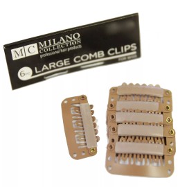 Milano 6 Piece Deluxe Snap Comb Set for Wigs or Hair Extensions in Tan/Blond