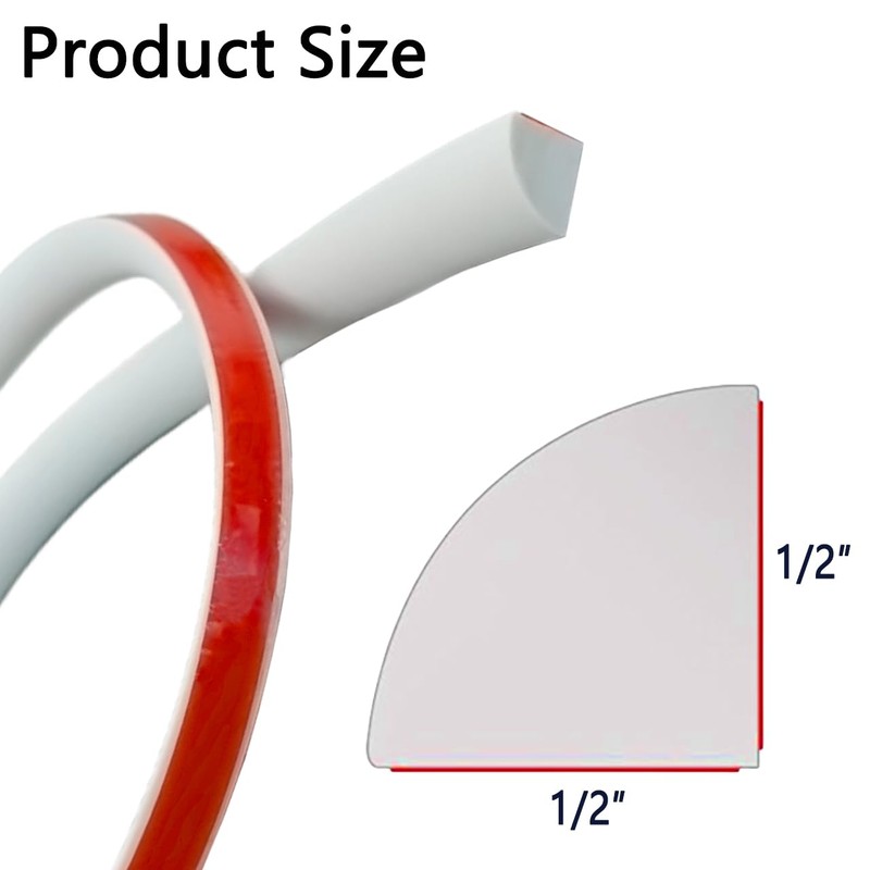 Peel and Stick Quarter Round Molding, 1/2 x 39'' Flexible