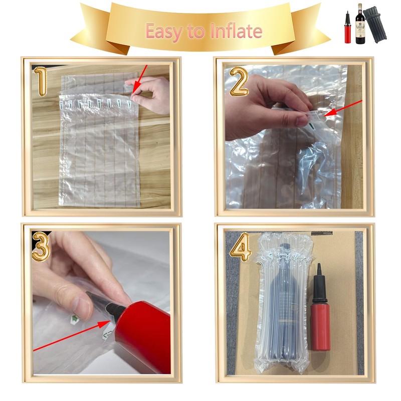 Wine Bottle Travel Protector Bags,50pcs Packaging Air Bags with Air