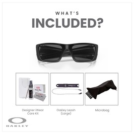 Oakley Fuel Cell OO9096 909629 60MM SI Matte Black/Grey Rectangular Sunglasses for Men + BUNDLE Accessory Leash + BUNDLE with Designer iWear Eyewear Kit