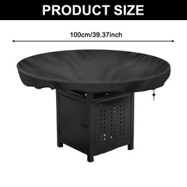 Fire Plate Cover, Diameter 100 cm, 600D Grill Plate Protective Cover, Waterproof, Anti-UV Fire Plate Cover, Round Black Water Resistance Cover for Fire Plate and Grill Plate