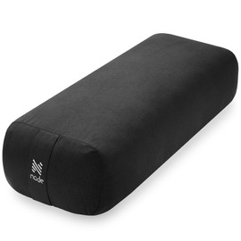 Node Fitness Yoga Meditation Cushion, 25" x 12" Rectangular Bolster with Organic Cotton Cover - Natural