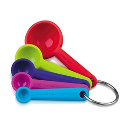Zeal Silicone Measuring Spoons Set – 5 Piece BPA Free Measuring Spoon Set for Dry & Liquid Ingredients – Engraved US/Metric Markings – Dishwasher Safe, Durable & Colorful Kitchen Tool - Multicolored