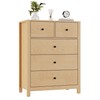 GarveeHome Natural Oak 5 Drawer Dresser for Bedroom, Modern Tall
