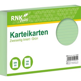 RNK 115055 Index Card A5 Pack of 100 Green