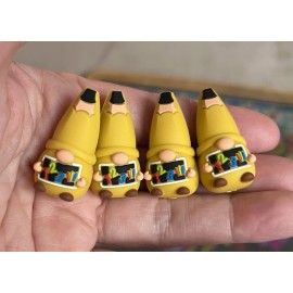 4 Pce TEACHER EDUCATION GNOME Themed Silicone Focal Beads DIY Jewelry Pens+ NEW