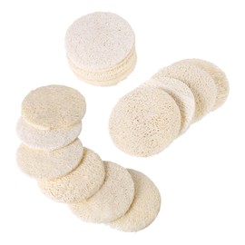 FOMIYES 50Pcs Loofah Pads Exfoliating Scrubbing Sponges Facial Complexion Skin Discs Pads Round Complexion Natural Makeup Remove Pads for Shower Bath and Spa