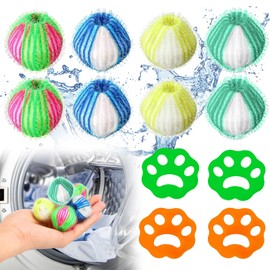 PQETBV Pack of 12 Anti Lint Balls Washing Machine, Removes Pet Hair, Lint, Hair, Lint, Reusable Pet Hair Remover, Washing Machine, for Removes Pet Hair Lint