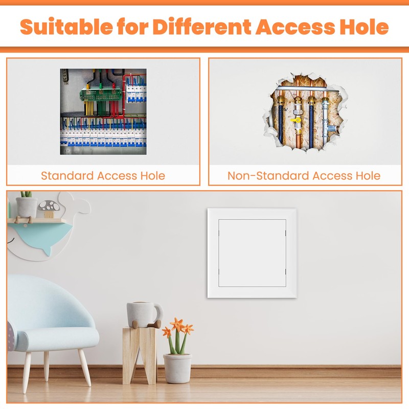 GCGOODS 12" x 12" Self-Adhesive Access Panel for Drywall, Plastic
