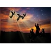 BELECO Fabric 8x6ft Birth of Jesus Backdrop Star Night Holy