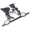 AB Tools Black Metal Peeking Collie Silhouette with Fixing Plate