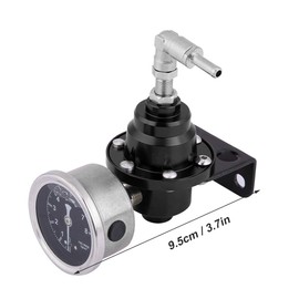 Fuel Pressure Regulator, Universal 160 psi Adjustable Inpressure Regulator 1:1 Fuel Pressure Regulator ?Lumen Gauge Kit (Black), Compressors and Accessories