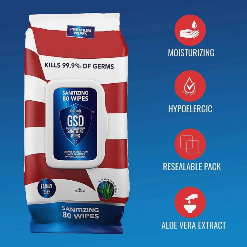 GSD Aloe Vera Good Hygiene Defense Wipes All Purpose Family