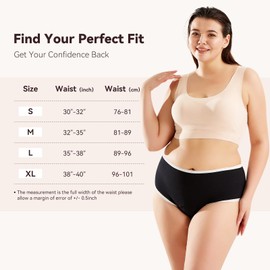 Incontinence Underwear for Women Washable 3 Pack Women’s Incontinence Briefs Leak Proof Underwear for Women Incontinence Panties Leak Protection High Absorbency Bladder Control Underwear for Women