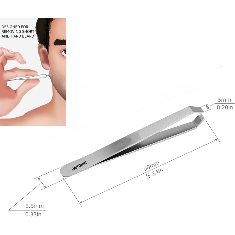Professional Eyebrow Tweezers, High Quality Stainless Steel Tip, Non-Slip Hair