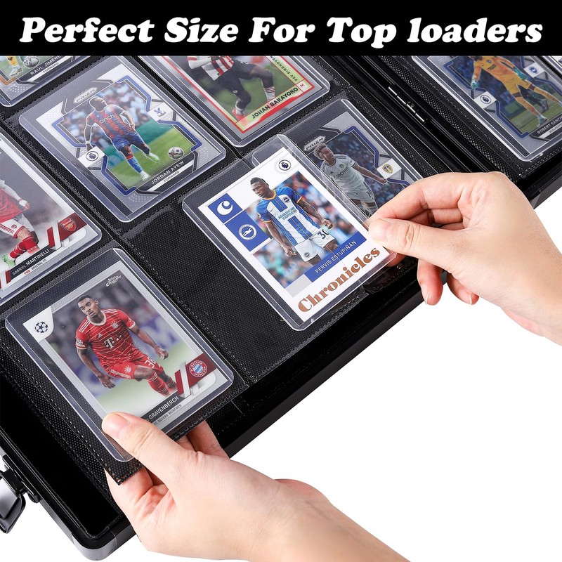 Azamou Toploader Binder for Trading Cards, Hard Cases, Holds 180