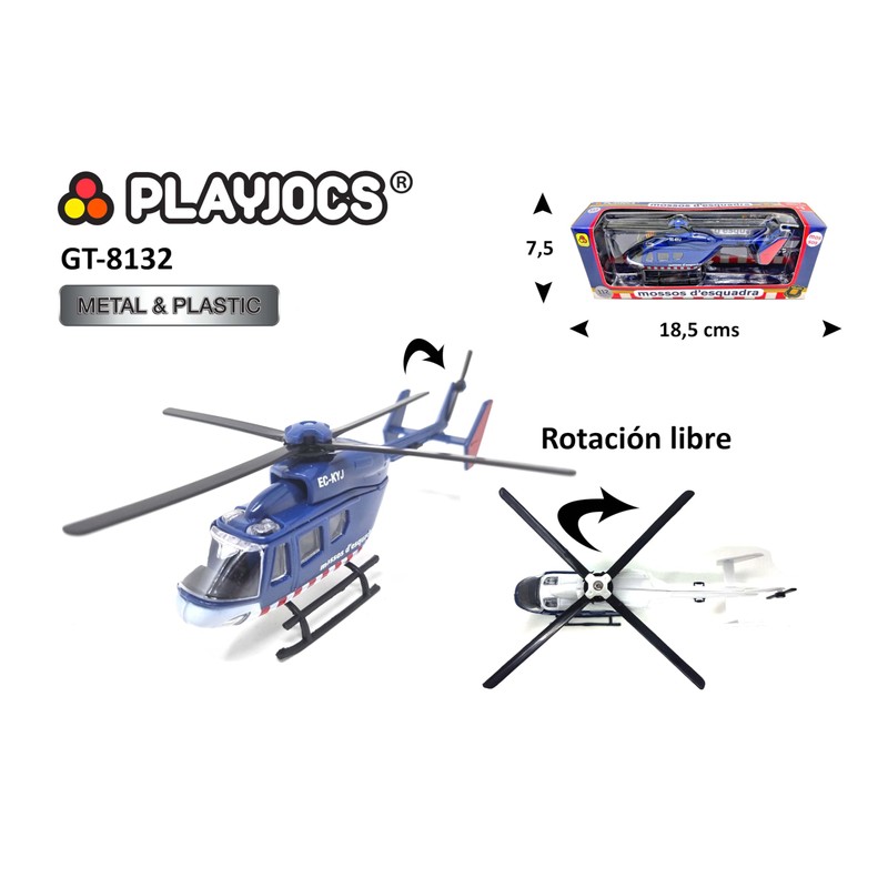 PLAYJOCS GT-8132 Helicopter Mossos Vehicle for Children and Collectors