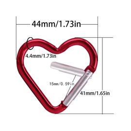 Lightweight Heart Shaped Keychain Clips Heavy Duty Carabiner Aluminum Alloy Carabiner Clip Spring Snap Hook Holder Lightweight Aluminum Alloy Keychain Clip Backpack Carabiner Rustproof
