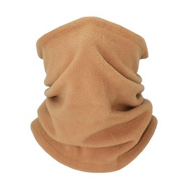 Supeniu Winter Neck Warmer, Polar Fleece Neck Gaiter Warm Face Cover, Cold Weather Ski Face Mask Windproof for Men and Women, Khaki, One Size