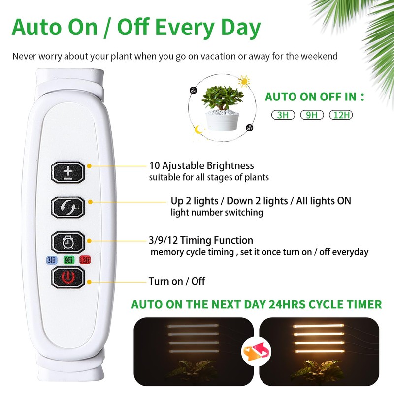 RWNTAO LED Plant Growing lamp, 3500K Full Spectrum Grow Light