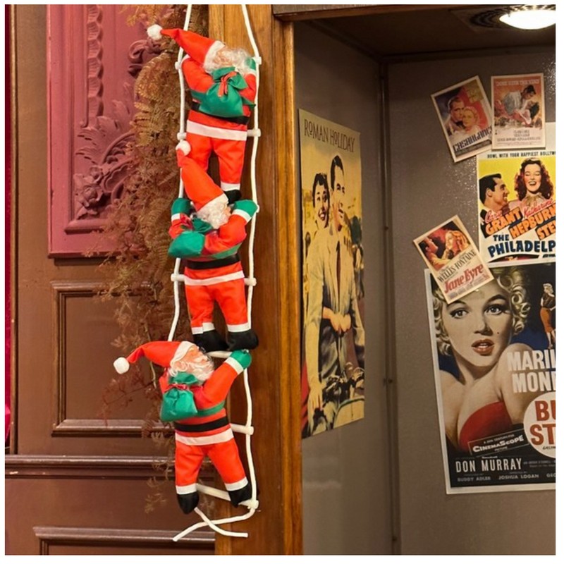 BECOND Climbing Ladder Santa Claus Doll Christmas Prop Wall Tree