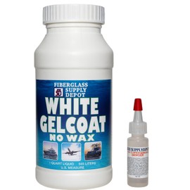 Fiberglass Supply Depot White Gelcoat - NO Wax - Quart with 15cc Hardener (MEKP)