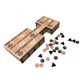 WE Games Royal Game of UR with Storage Drawers, Solid Wood and Beautifully De...