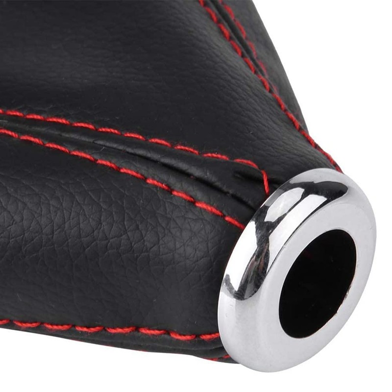 CENPEK Car Shift Knob Cover-Universal Stitch Black PVC Leather Manual