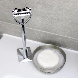 SHAVENT Shaving Bowl - Soap Dish for Shaving Soap, Made of Elegant Metal
