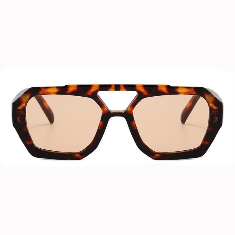 BAODAREN Trendy Aviator Sunglasses for Women Men Hexagonal Square Thick