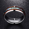 VAKKI Mens Tungsten Rings with Hawaiian Koa Wood and Abalone