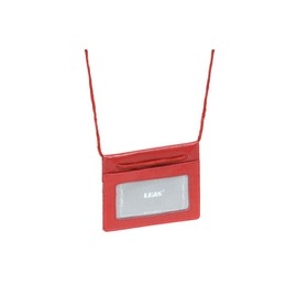 LEAS Travel Line Neck Pouch Real Leather Red, red, Neck pouch