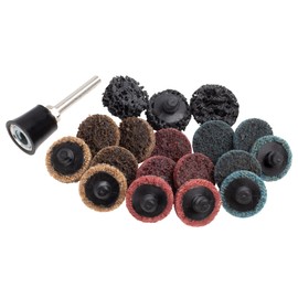 Shark Industries PN-16406 Mini 1″ Surface Prep Kit with Backing Pad/Holder. Quick Change Surface Prep Discs. Use for Clean-Up in Small Areas or Tight Corners - 19 Piece Kit