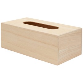 Artemio Box of tissues with Wood Base, B, Beige, 25 x 13 x 9 cm