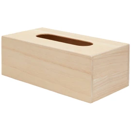 Artemio Box of tissues with Wood Base, B, Beige, 25 x 13 x 9 cm