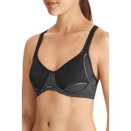 Berlei Women's Electrify Underwire Sports Bra, Black Mesh, 14E