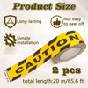 Chihutown 2pack Yellow Caution Tape, 1.97in x 65.6Ft Anti-slip Caution