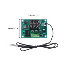 sourcing map 2 Pack XH-W1219 10A DC 12V Digital LED Temperature Controller Thermostat Heating and Cooling Control Switch Module for Fridge Greenhouse Farm