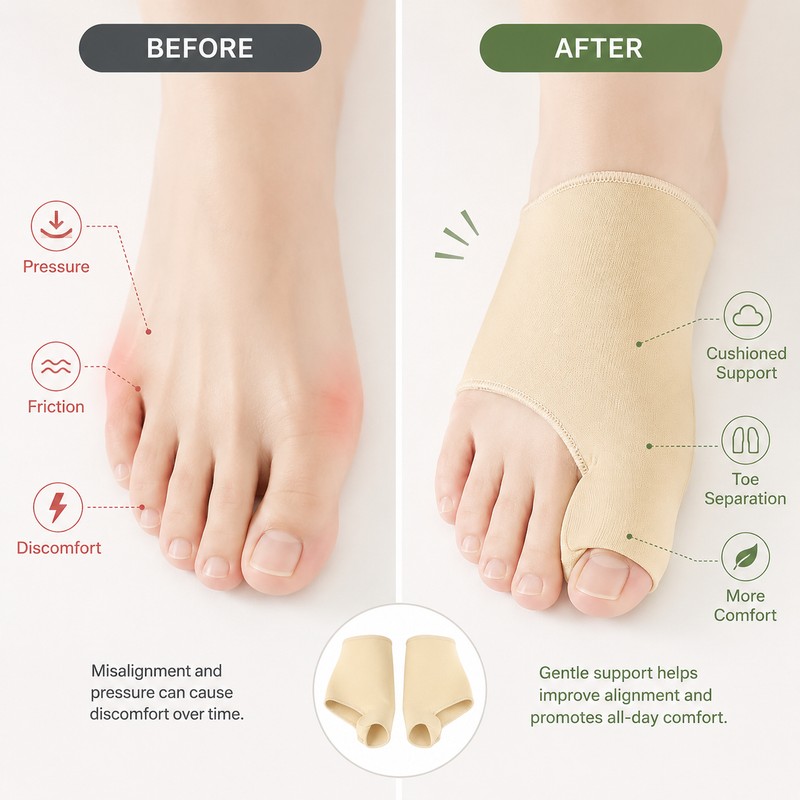 Silicone Toe Separator Sleeve for Foot Comfort – Bunion Cushion