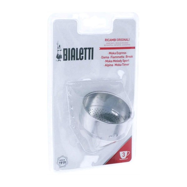 Bialetti La Cafetiere compatible with Filter Funnel To Suit- Moka Dama 3 Cup, Part, Silver, 12 x 7,5 x 19,5 cm
