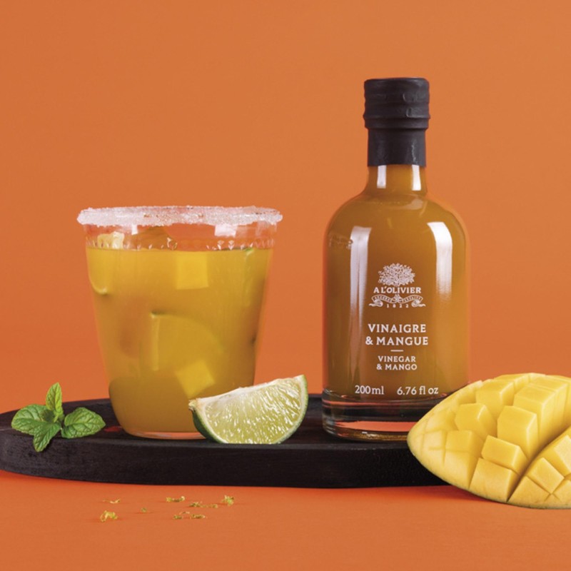 A L'Olivier Mango Fruit Vinegar, 7-Ounce, Yellow