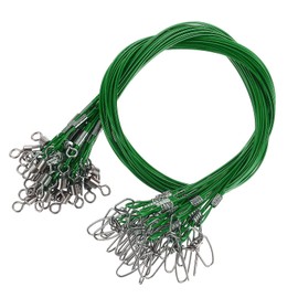 PATIKIL 19.7" Fishing Leader Wire 30 Pack Fishing Trace Lure Leader Line Stainless Steel High Strength Fishing Wire Line for Salt Water and Freshwater Green