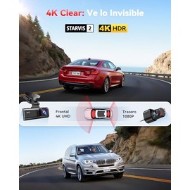 REDTIGER 4K Dashcam para Auto, 5.8GHz Wi-Fi6 GPS, SD 128GB Incluida, STARVIS 2, HDR, Pantalla IPS de 3.18",Gran Angular, Visión Nocturna, Grabación en