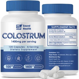 Colostrum Supplement 120 Capsules for Humans - Organic Bovine Colostrum Powder for Gut Health, Hair Growth, Beauty, and Immune Support - Unflavored (120 Capsules)