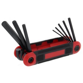 Drixet Allen Wrenches Sets - Hex Key Set - Red Folding Metric Hex Key Socket Set (8-Piece)