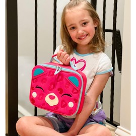 mibasies Kids Lunch Box for Girls Toddler, Insulated and Reusable Lunch Bag for School, Leopard