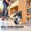 4 Pack 2.5 Inch Retractable Workbench Casters, 360° Swivel Liftable