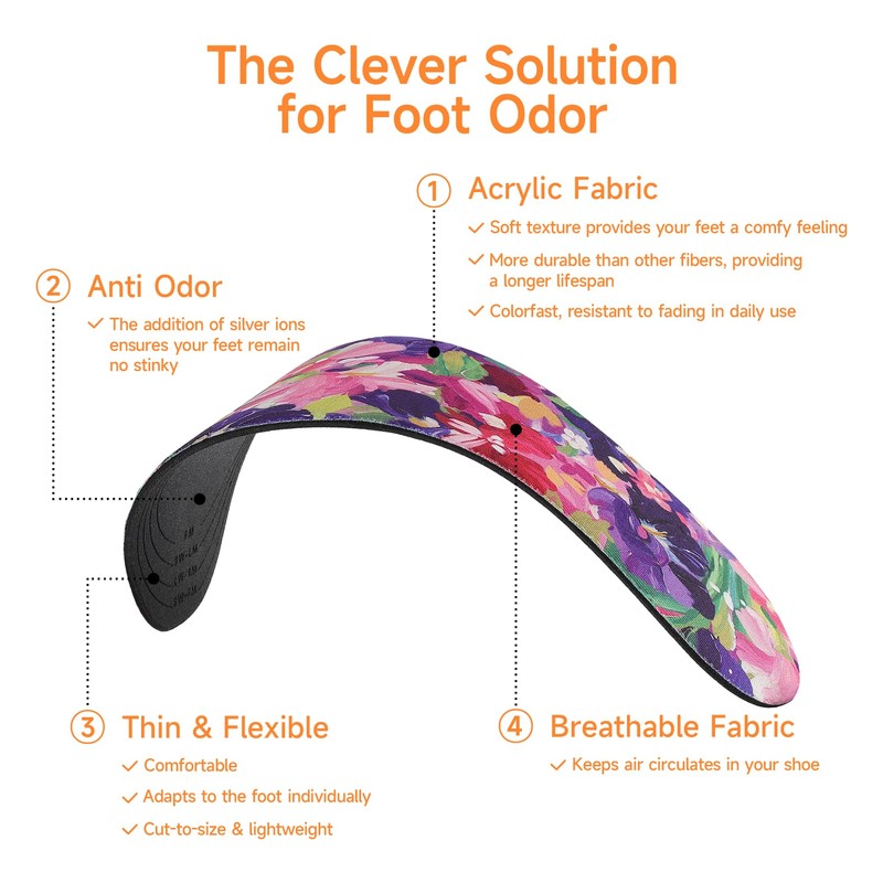 No Show Socks for Women, Shoe Inserts,Sockless,Anti Odor No Slipping,Washable