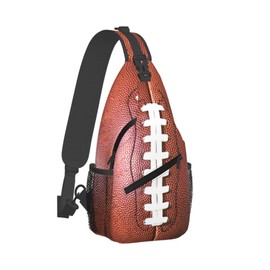 YOZIRIBO Funny Football Print Sling Bag for Men Women, Crossbody Backpack Purse Chest Daypack Shoulder Bag for Sports Hiking Running Travel
